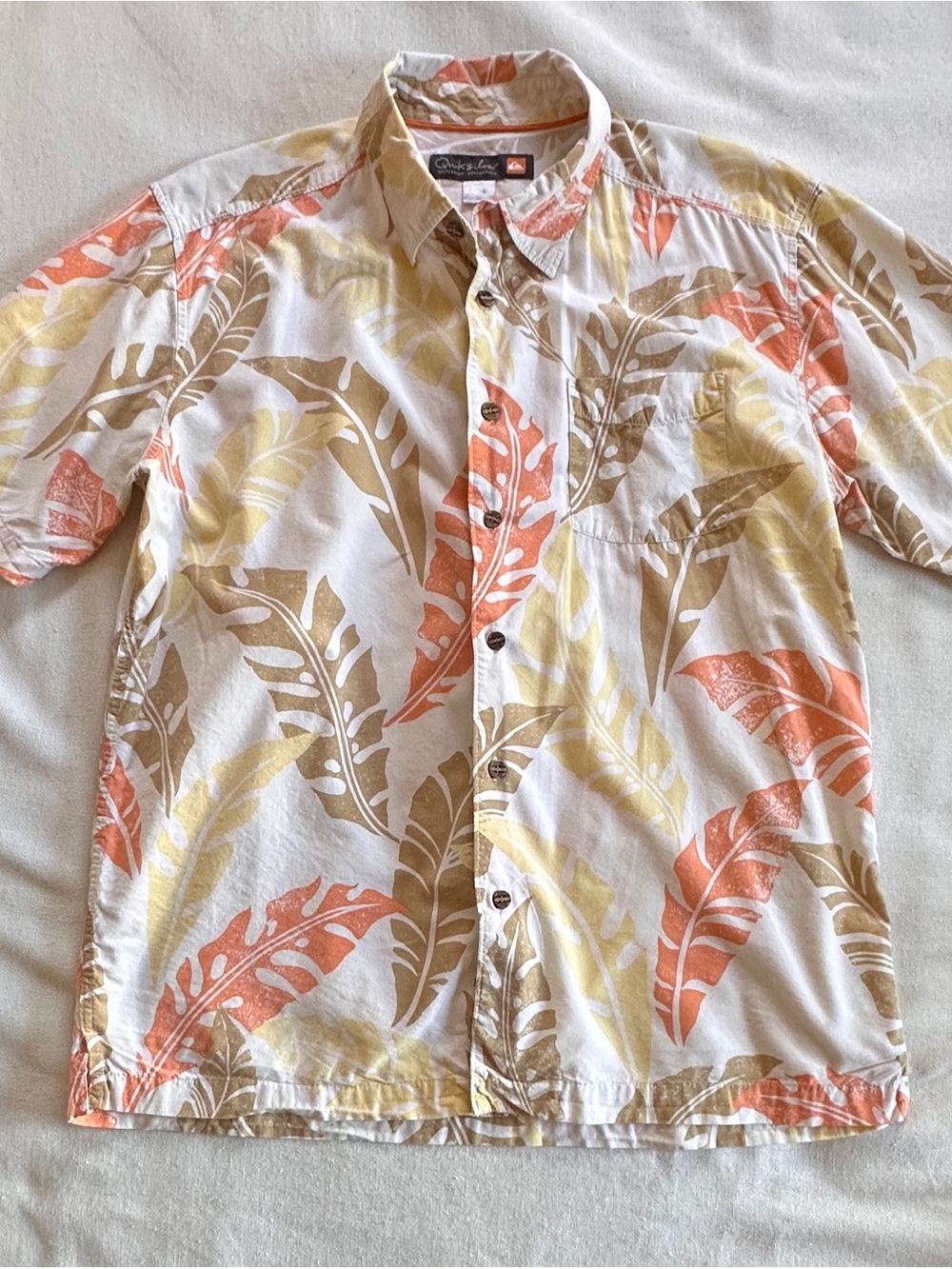 QUIKSILVER Waterman Men’s Aloha Button Up Camp Shirt | M